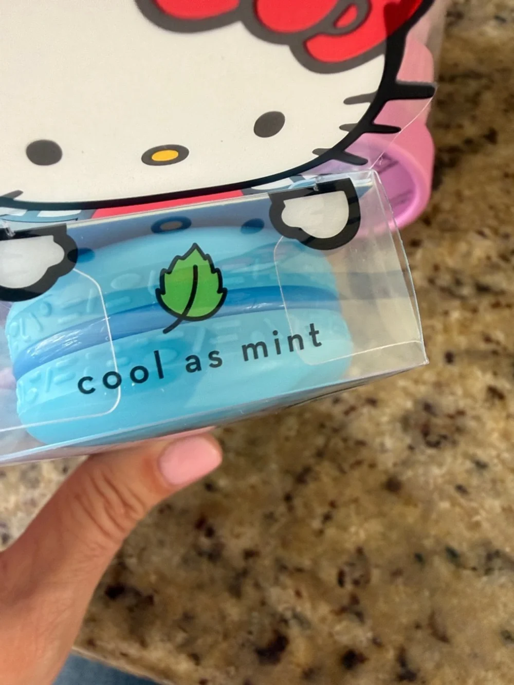 Hello Kitty Macaron Lip Balm and Blending Sponge Set - Pink, Lime Green, Blue - Picture 5 of 6